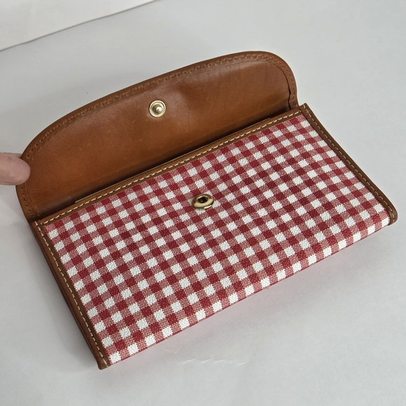 Rare Dooney & Bourke RedGingham Continental Clutch Wallet Coated Canvas - Picture 8 of 16